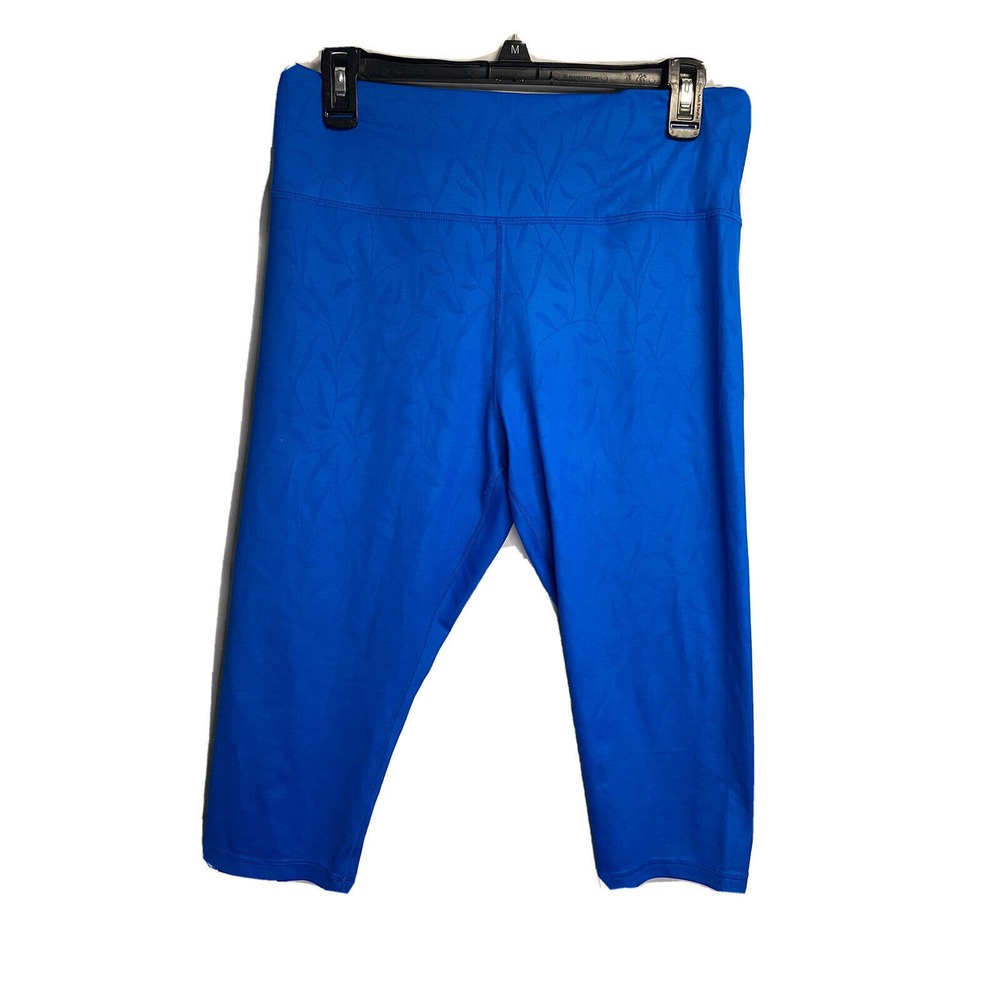 Zyia Active Women’s Cropped Capri 3/4 Hi-rise Leggings Vine Blue Size 14-16